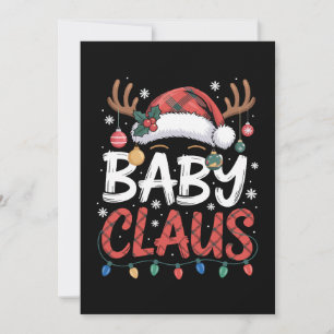Convite Bebê Claus Natal Chapéu de Papai Noel Chifres Luze