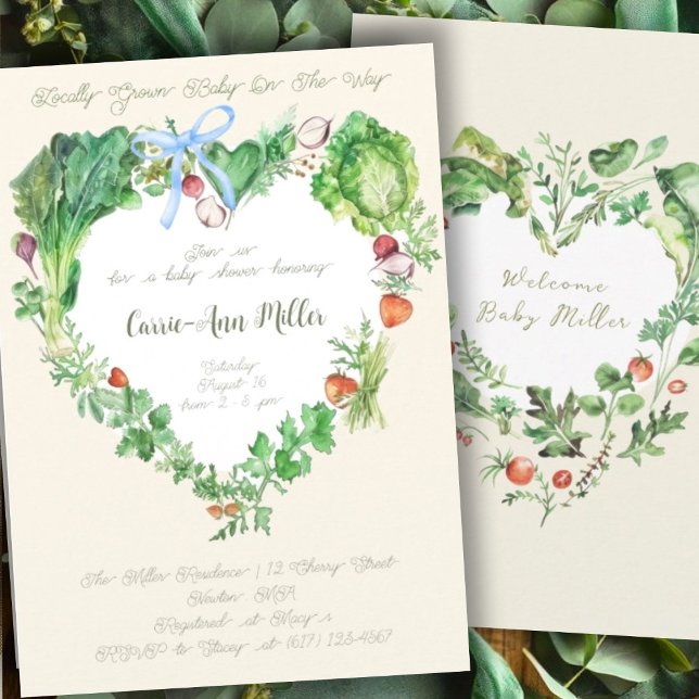 Convite Bebê Cultivado Localmente No Caminho Do Chá de fra (Criador carregado)