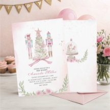 Bebê de ballet quebra-nozes de Natal aquarela rosa