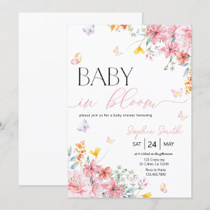 Convite Bebê de Blogue Chá de fraldas de Borboleta