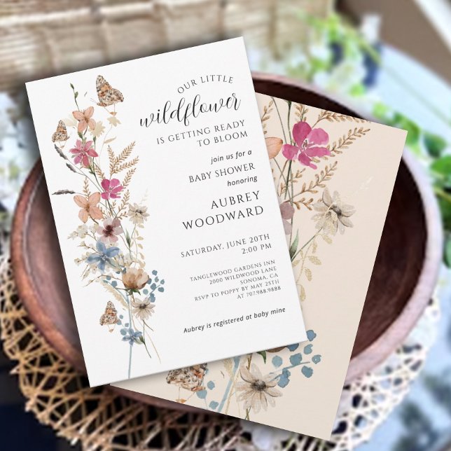 Convite Bebê De Flor Selvagem Em Chá de fraldas De Sangue (Criador carregado)