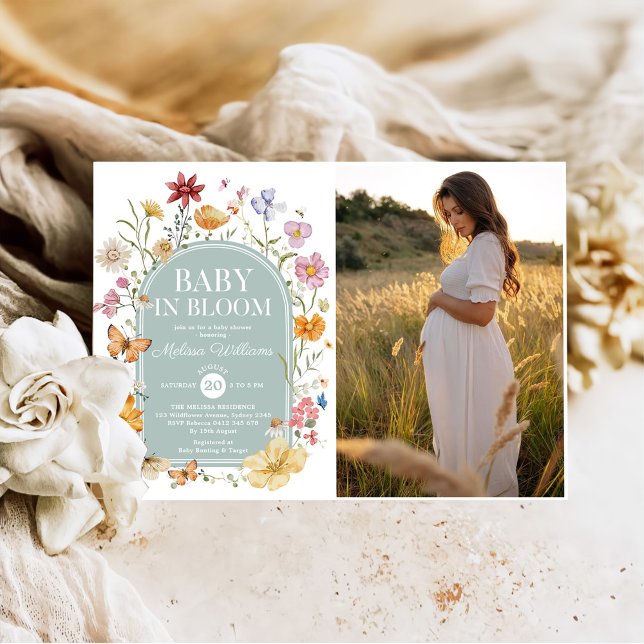 Convite Bebê De Flor Selvagem Em Chá De Garota Bloqueada (Criador carregado)