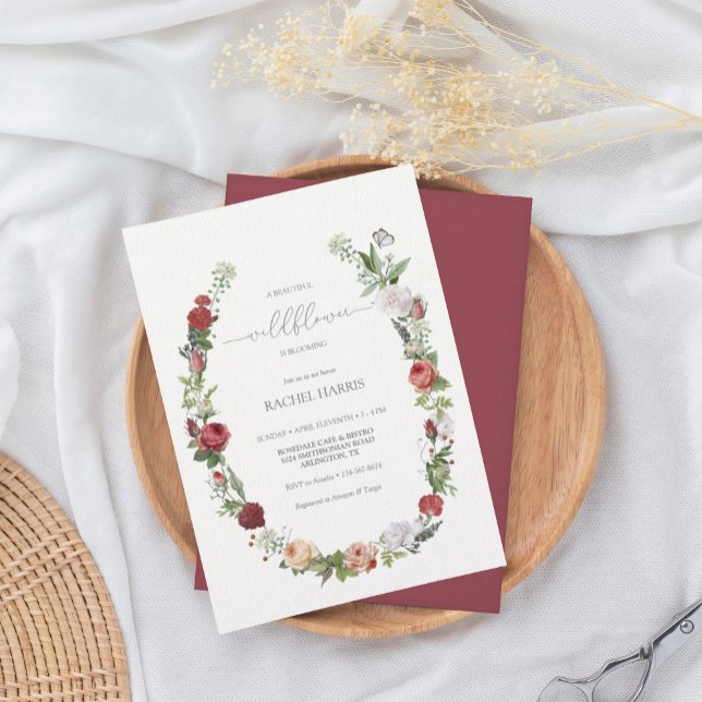 Convite Bebê de Flor Selvagem na Bloomia Chá de fraldas (Criador carregado)