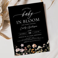 Bebê de Flor Selvagem Negro em Chá de fraldas Bloq