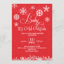 Convite Bebê de inverno Está Frio Fora do Chá de fraldas