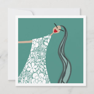 Convite Bebê de Praia em Flores Brancas Ilustração da Moda