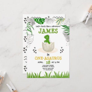 Convite Bebê Dinossauro Qualquer Idade Aniversário