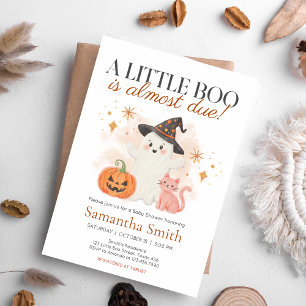 Convite Bebê do Dia das Bruxas Little Boo Chá de Fraldas