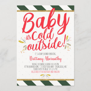 Convite Bebê do Natal é chá de fraldas exterior frio