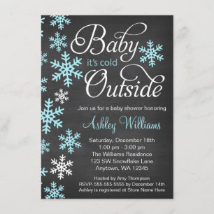 Convite Bebê é chá de fraldas exterior frio do azul do
