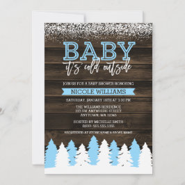 Convite Bebê é chá de fraldas exterior frio do menino da