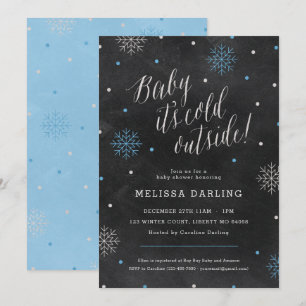 Convite Bebê é chá de fraldas frio do azul do quadro do