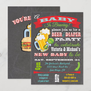 Convite Bebê e Fralda - Chamas