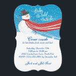 Convite Bebê É Frio Fora da Festa de Natal do Snowman<br><div class="desc">Personalize este convite do Snowman Holiday Party de 5" x 7", de 2 lados. Clique no botão Personalizar para alterar a cópia e/ou as fontes desta placa de atalho exclusiva (ou tente outras opções 5 x 7)! Bonito bonitão com chapéu e longo cachecol vermelho faz um convite divertido, convidando amigos...</div>
