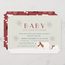 Convite Bebê É Frio Fora De Ursos Polares Chá