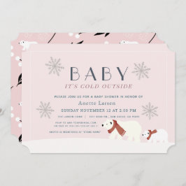 Convite Bebê É Frio Fora De Ursos Polares Chá de fraldas R
