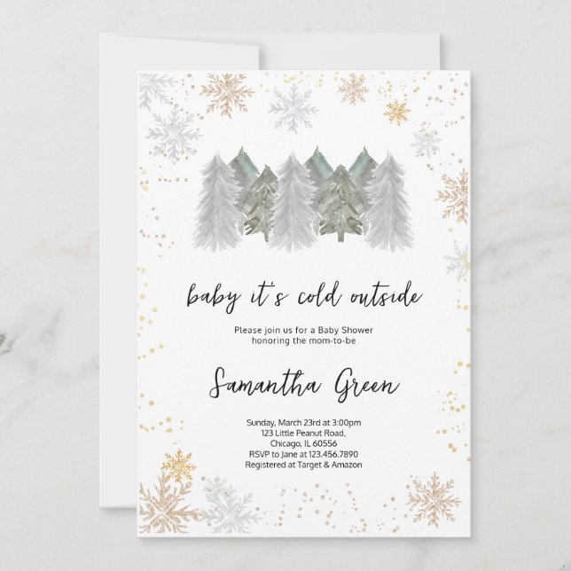 Convite Bebê é frio fora do Chá de fraldas (Frente)