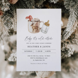 Convite Bebê É Frio Fora do Chá de fraldas Cozy Winter