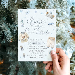 Convite Bebê é frio fora do Chá de fraldas de inverno