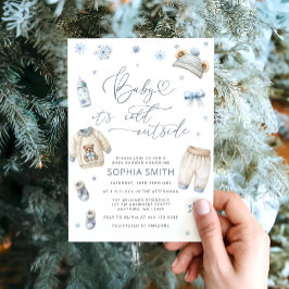 Convite Bebê é frio fora do Chá de fraldas de inverno