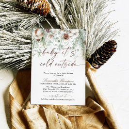 Convite Bebê É Frio Fora do Chá de fraldas de inverno