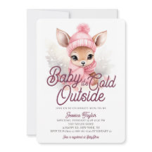 Bebê É Frio Fora Do Chá de fraldas De Inverno Rosa