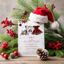 Convite Bebê é frio fora do Chá de fraldas de Natal