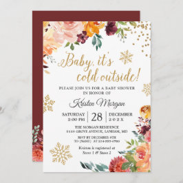 Convite Bebê É Frio Fora Do Chá de fraldas Floral Da Borgo