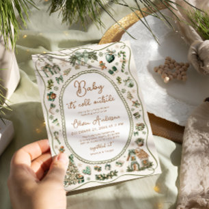 Convite Bebê é frio fora do Chá de fraldas neutro de inver