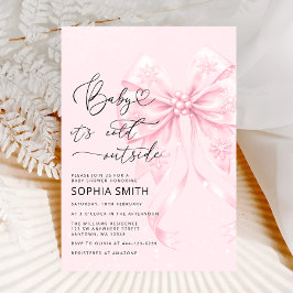 Convite Bebê é frio fora do Chá de fraldas rosa Arco