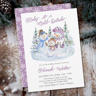 Convite Bebê é frio fora do Jolly Snowman Chá de fraldas
