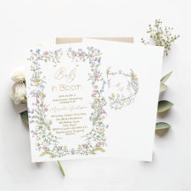 Bebê em Aquarela Elegante em Flor de Rosa   B