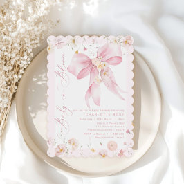 Convite Bebê em Blogue Arco Rosa Flor Selvagem chá