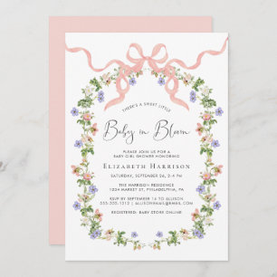 Convite Bebê Em Blogue, Chá De Bebê De Flor Selvagem