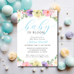 Convite Bebê Em Blogue Floral Garden Baby Chá
