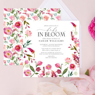 Convite Bebê Em Blogue Menina Rosa Chá De Aquarela
