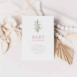 Convite Bebê em Blogue Primavera Wildflower Chá de fraldas