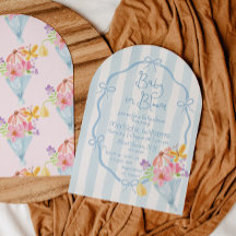 Bebê em Bloom Azul Whimsical e Chá de fraldas rosa