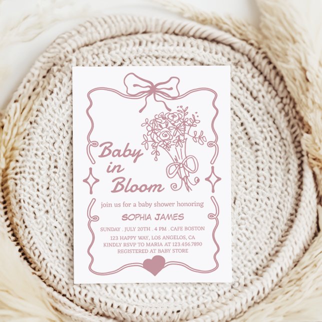 Convite Bebê em Bloom - Chá de fraldas Floral Elegante (Criador carregado)
