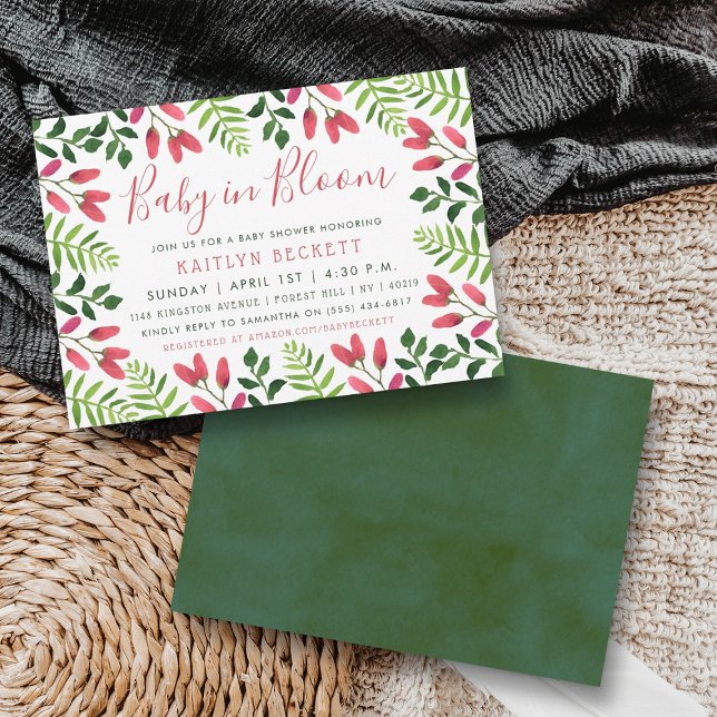 Convite Bebê Em Bloom Floral Chá de fraldas (Criador carregado)