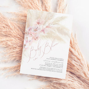 Convite Bebê em Bloomas, Chá de Bebê de Grama