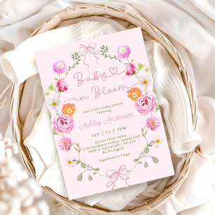 Convite Bebê em Bloomia Arco Rosa Floral
