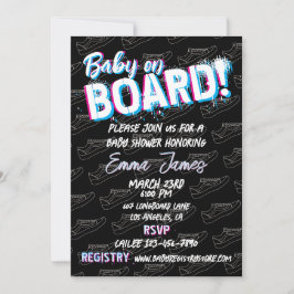 Convite Bebê em Calçados de skate - Neutro para o sexo -