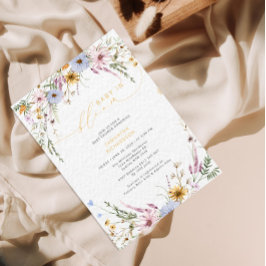 Convite Bebê em Chá de fraldas de flor selvagem