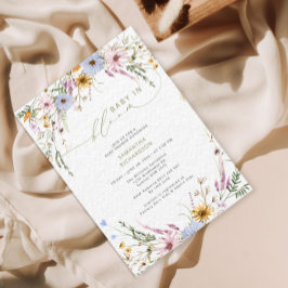 Convite Bebê em Chá de fraldas de flor selvagem