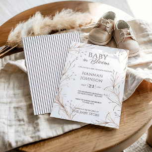 Convite Bebê em Flor Boho Neutro em Gênero