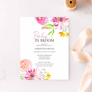 Convite Bebê em Flor Chuva de Água Floral no Banho