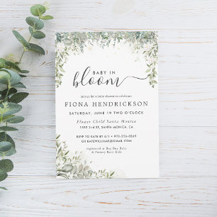 Convite Bebê em Flor Chuvada Floral Branca de Babá