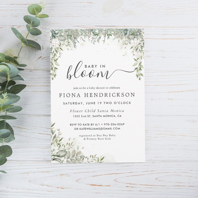 Convite Bebê em Flor | Chuvada Floral Branca de Babá (Criador carregado)
