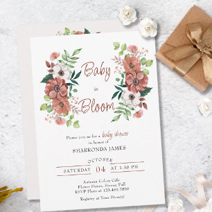 Convite Bebê em Flor Chuvas de Outono Baby Shower